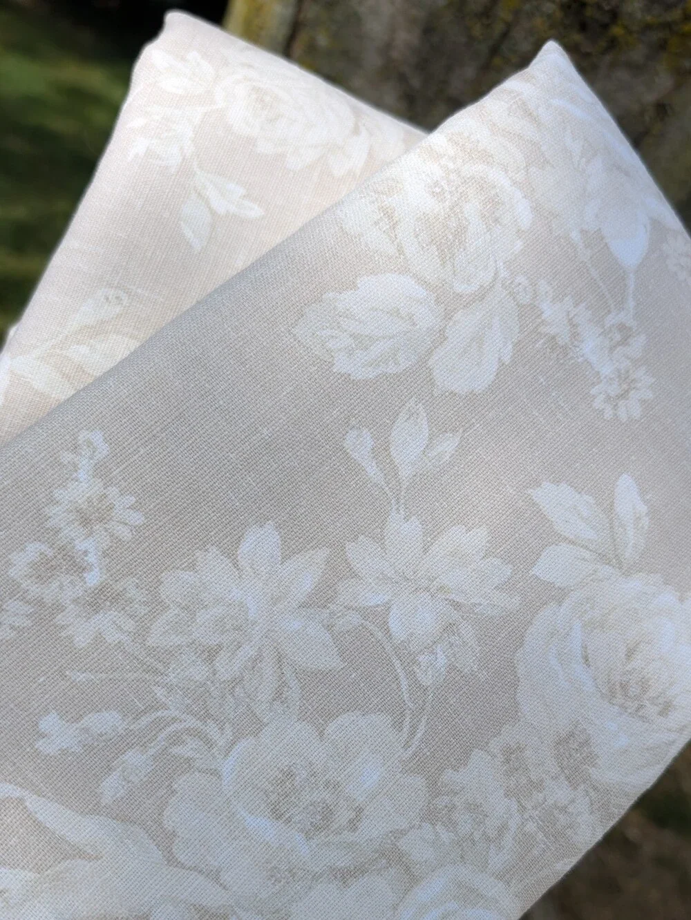 Martex 100% Cotton King Sz Pillow Shams Cabbage Rose Cream White Eco Free Vegan